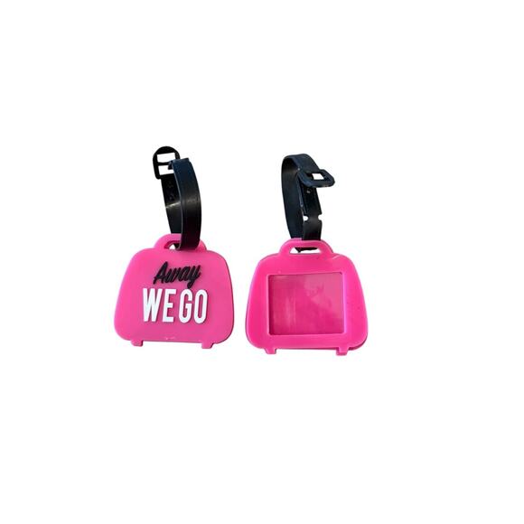 Pink Away We Go Luggage Tag, Pink Black, EUC - Picture 2 of 2